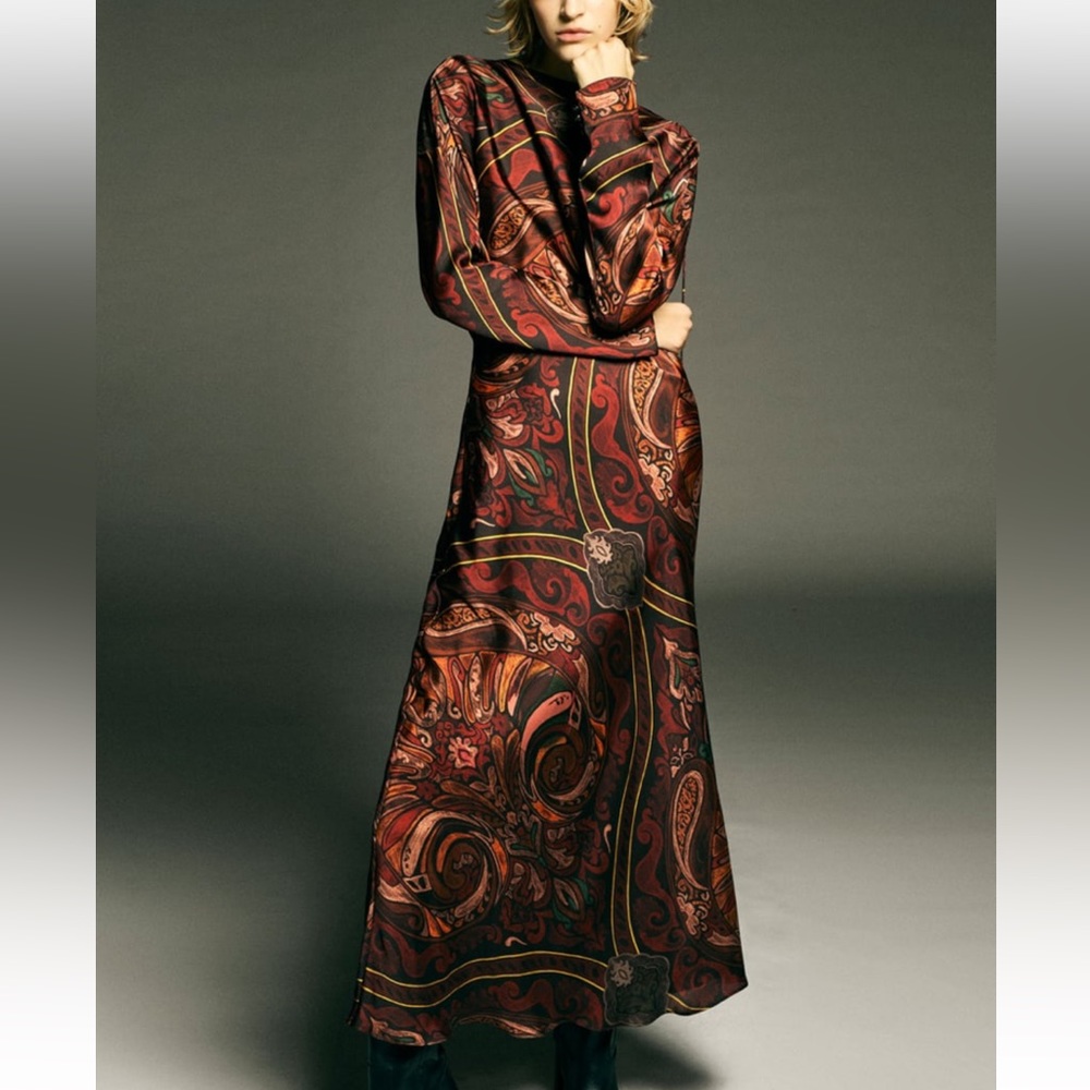 Zara Long Print Dress